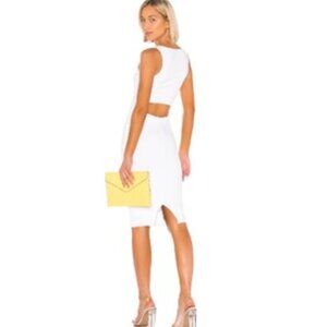 White Fitted Tank Dress With Cut-Out Back